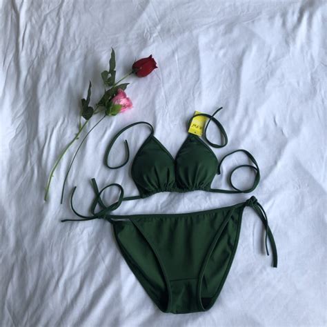 Jual Bikini Bikini Segitiga Cd Warna Hijau Gelap Bikini Shopee Indonesia