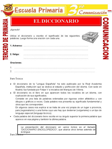 El Diccionario Para Tercero De Primaria Pdf Diccionario Palabra