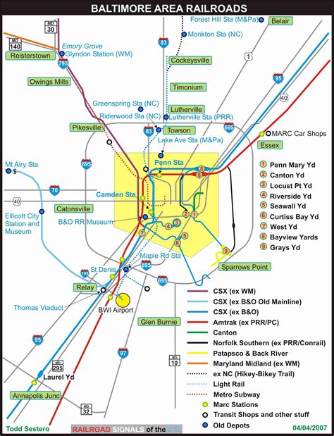 Baltimore Railfan Guide Major Rail Lines Of Baltimore