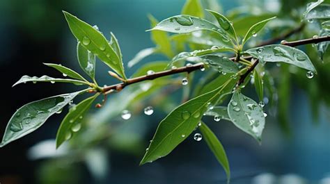 Бамбуковые ветви, усеянные каплями воды | Бесплатно Фото