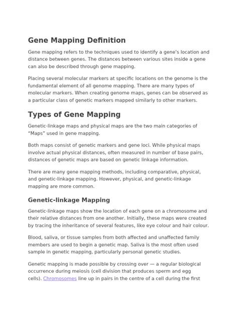 gene mapping definition  dominance genetics allele