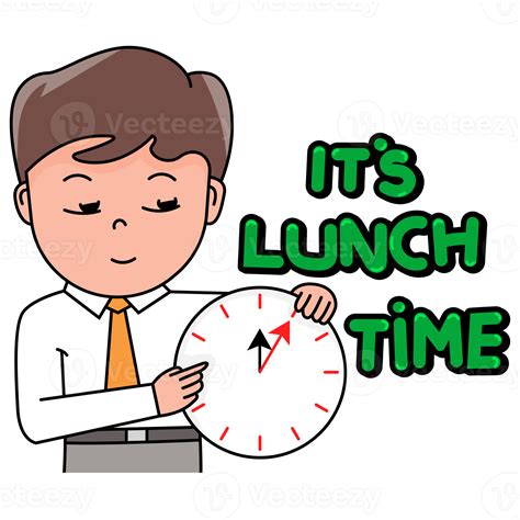 It's lunch time cartoon man gesture 28548842 PNG