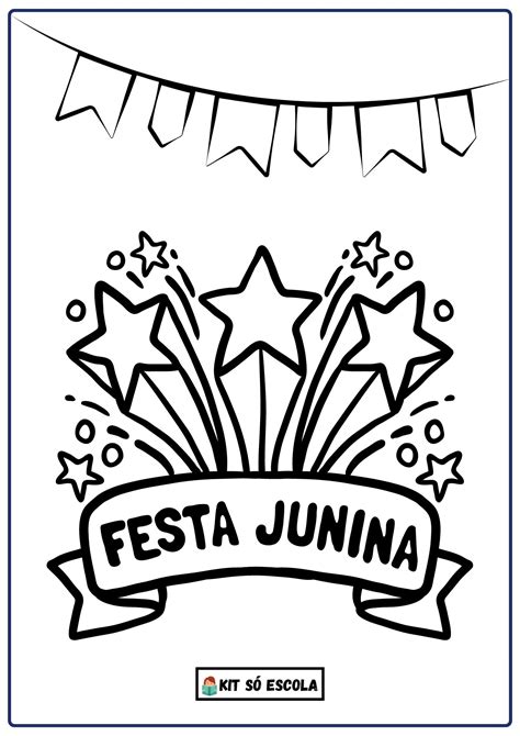 32 Desenhos Festa Junina para colorir SÓ ESCOLA