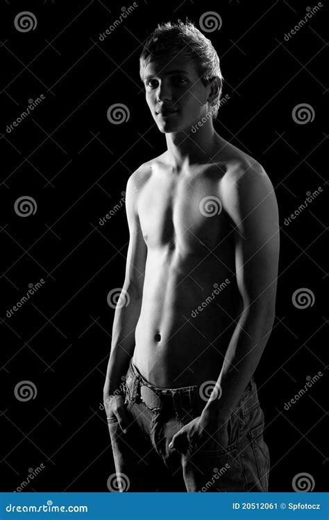 Muscular Sexy Guy With Naked Torso Athletic Muscular Man Body On A