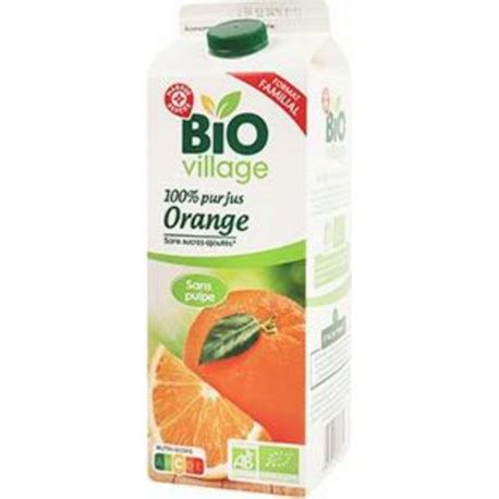 Bio Village 100 Pur Jus D Orange 2L Selfdrinks