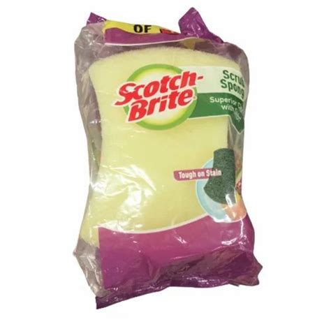 Sponge Yellow Scotch Brite Scrub Pad, For Utensils Cleaning, Packaging Type: Packet at Rs 35 ...