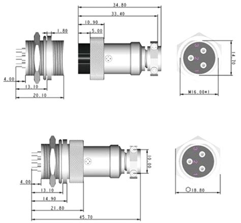 Gx16 4pin Male And Female Connector Maker Store Pty Ltd