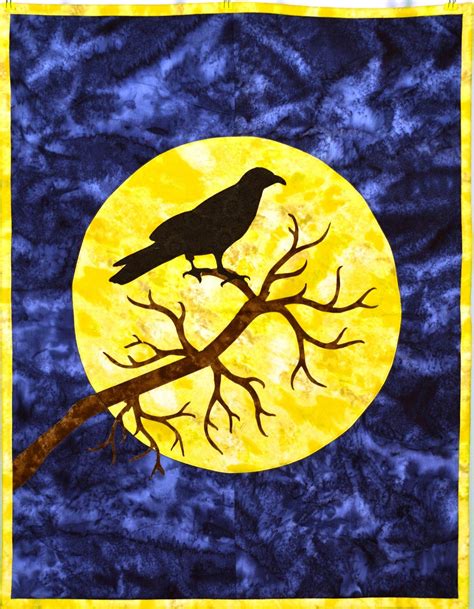 Debbie Lange Quilting Crow On Harvest Moon Art Quilts Bird Applique