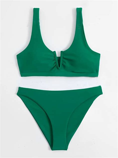 Womens Emerald Green Comfort Fit Bikini Set Swimwear On Luulla