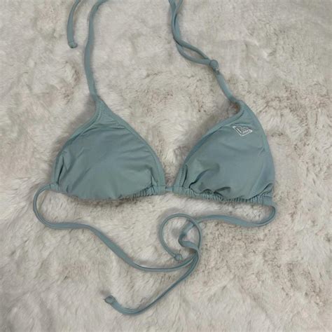 Sexy Soft Blue Triangle String Bikini Top By Roxy Depop
