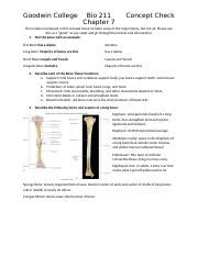 Chapter 7 Concept Check BIO211 Completed Docx Goodwin College Bio 211