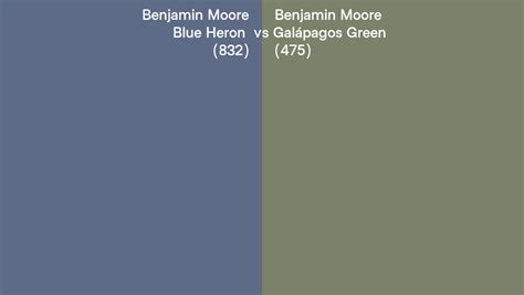 Benjamin Moore Blue Heron vs Galápagos Green side by side comparison