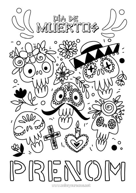 Coloriage n3363 Halloween Día de los Muertos Mexique