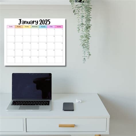 Editable January 2025 Calendar PDF Template, Winter 2025 Calendar ...