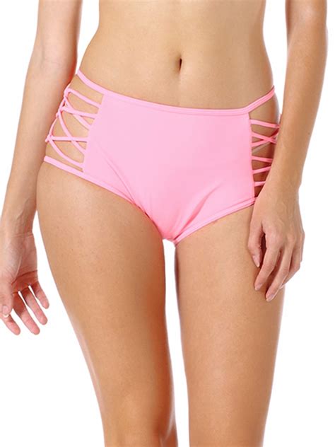 LELINTA Women S Sexy Bikini Bottoms Strappy Sides High Waisted Retro Bikini Panties Swimsuit