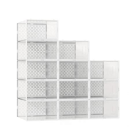 Buy Avgxc Clear Plastic Stackable Shoe Storage Boxes12 Pack Shoe Boxes