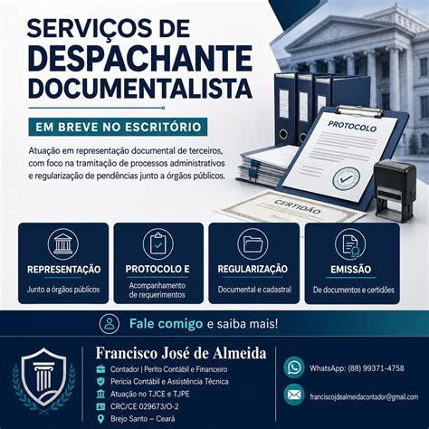 Faculdade De Despachante Documentalista - Despachante Documentalista – Francisco José de Almeida | Perícia ...