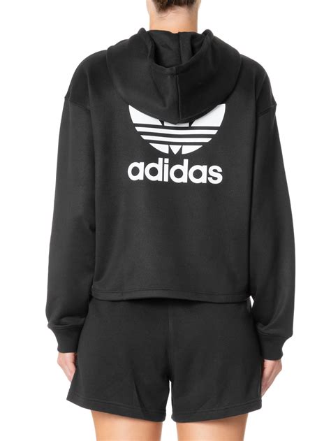 Casaco Feminino Da Adidas - Adidas Originals - Casaco Feminino Moletom Capuz Trefoil - Preto