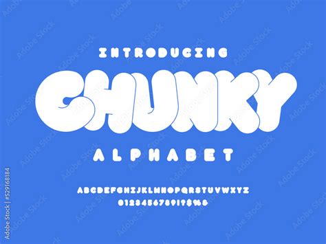 vector  stylized chunky alphabet design  uppercase numbers