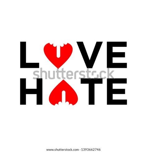 Love Hate Logo Design Inspiration Fuck Stock Vector Royalty Free