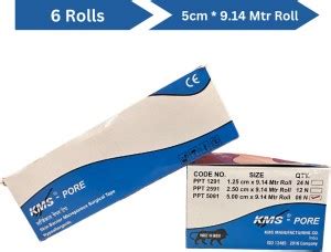 Kms Microporous Surgical Tape Cm M Set Of Rolls First Aid Tape