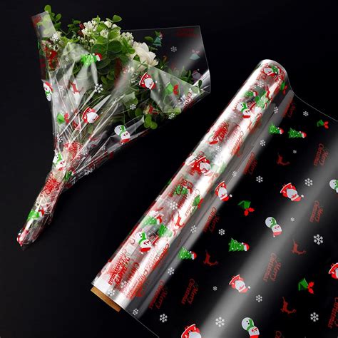 Christmas Cellophane Wrap Roll 3000 X 40cm Santa Claus Decorative