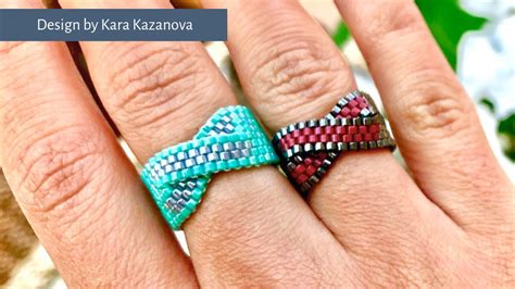 Twist Ring Tutorial Even Count Peyote Stitch Beaded Ring YouTube