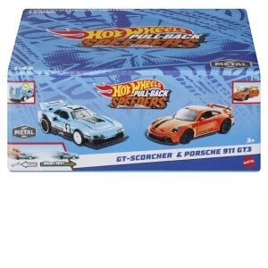 Hot Wheels Set Masinute Metalice Pull Back Gt Scorcher Si Porsche Gt