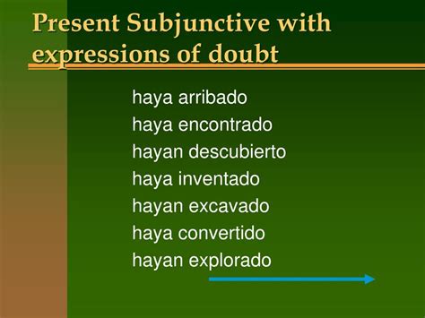 Ppt Present Subjunctive With Expressions Of Doubt Powerpoint