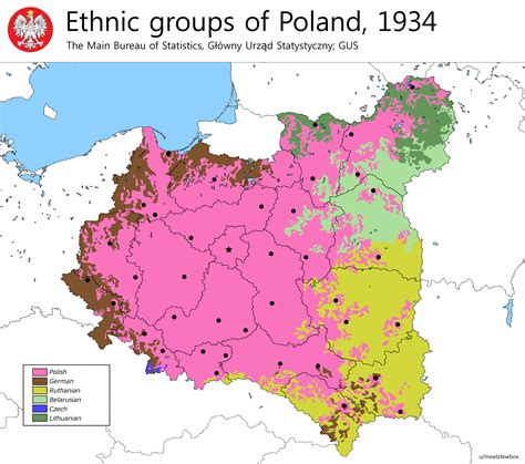Ethnic groups of Poland, 1934 | Language map, Map, Europe map