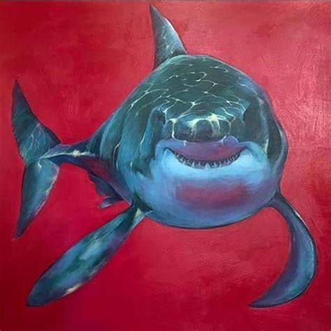 Original Shark Painting Modern Shark Painting Figurative Painting