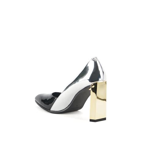 United Nude Tara Pump Hi Silver Gold Heel Issimo Shoes
