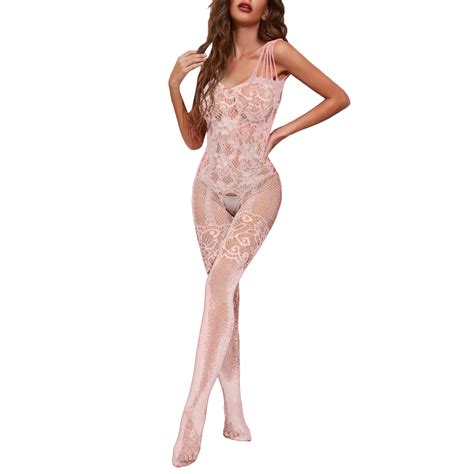 Midwennn Fishnet Bodystocking Nylon Sexy Lingerie For Women Full Body Stocking Open Crotch