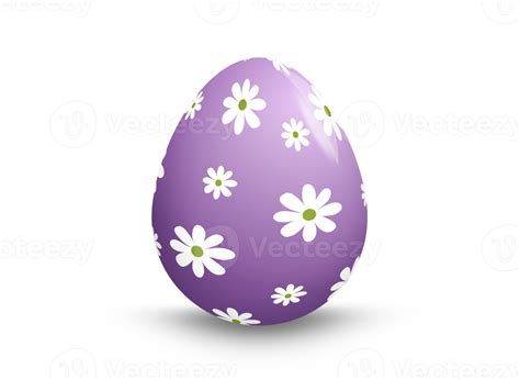 Purple Easter Egg With White Flower Pattern 8490140 PNG