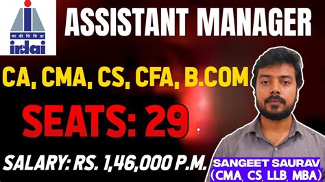 Freshers CA CMA CS CFA B Vacancies In IRDAI YouTube