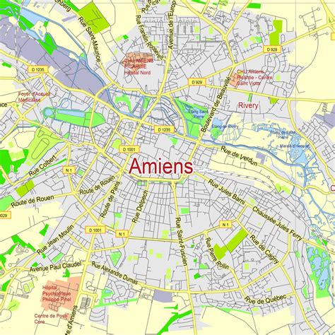 amiens france carte de la ville personnalisee carte pour la etsy