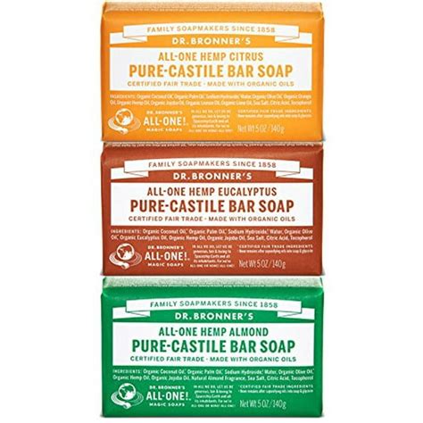 Dr Bronners Magic Soaps Pure Castile Soap Variety Pack 5 Ounce Bars