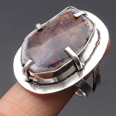 Amethyst Slice Gemstone Ring Jewellery Ring Woman Ring Jewelry Ring