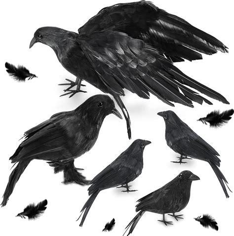 Websun Halloween Crow Decorations Pack Realistic Handmade Black