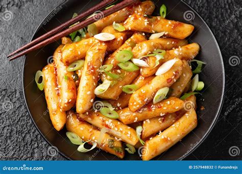 Tteokbokki Or Topokki Stir Fried Rice Cake Stick Popular Korean