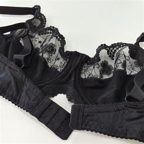 Crossdresser Lingerie Bra Aa Cup Black Silky Lace Lingerie Etsy