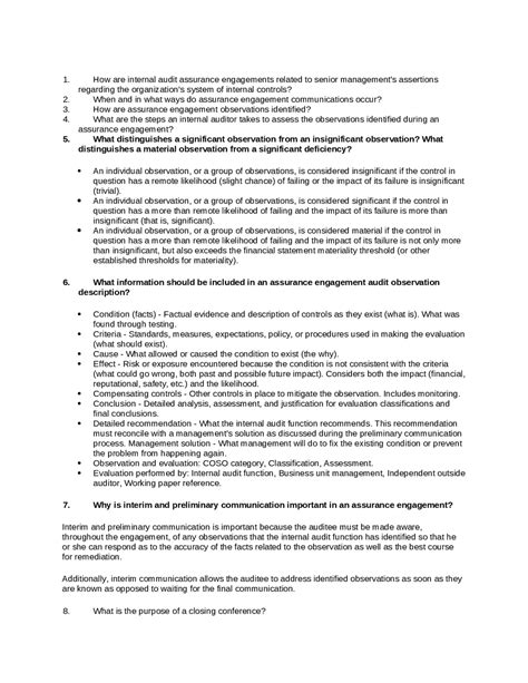 Communicating Assurance Engagement Docsity