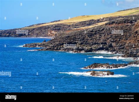 Rocky Cliffs Along The Piilani Highway In The Southeast Of Maui Island