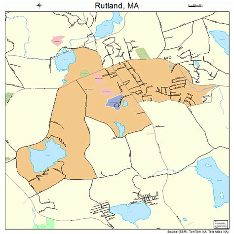 Rutland Massachusetts Street Map 2558790