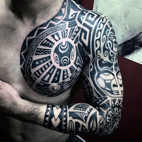 90 Tribal Sleeve Tattoos For Men - Manly Arm Design Ideas