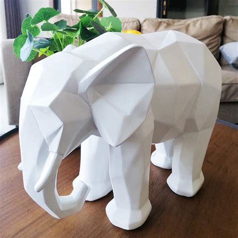 Asnomy Nordic Modern Polyresin Elephant Figurine Home Decor ...