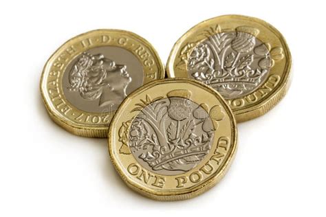 les nouveaux anglais une livre sterling coin chart rate photo stock