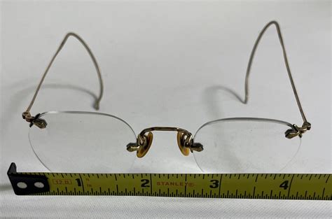 Antique K Gf B L Bausch Lomb Rimless Eyeglasses Spectacles W