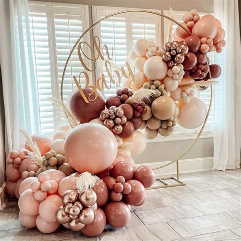 Dusty Pink Brown Balloon Garland Nude Tan Pink Rose Gold Metallic Double Stuffed Dusty Rose
