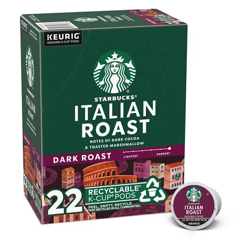 Starbucks Italian Dark Roast, Keurig K-Cup Coffee Pods, 22 Count